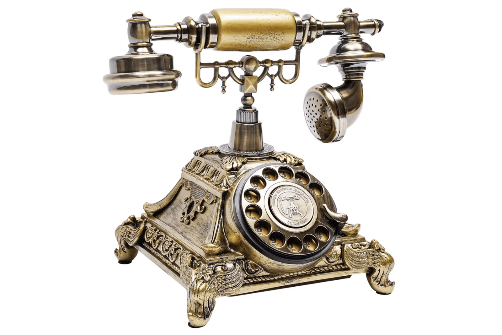 The Golden Vintage gold rotary audio guest book phone