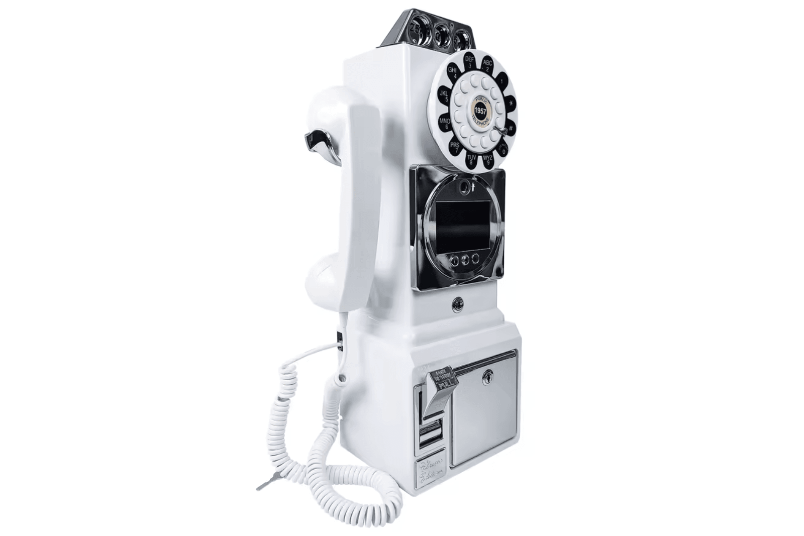 The Blanc Diner white wall-mounted video guest book phone