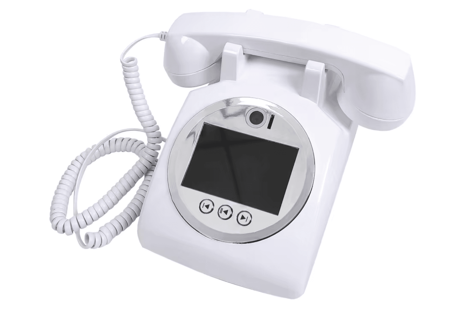 The Blanc Retro white video guest book phone