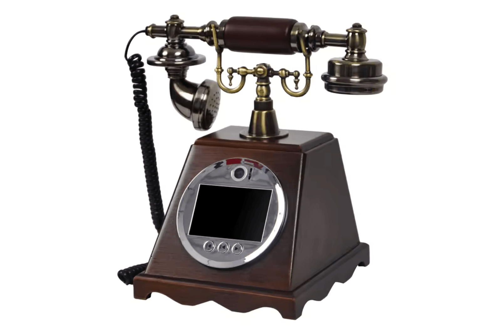 The Heirloom mahogany video guest book phone